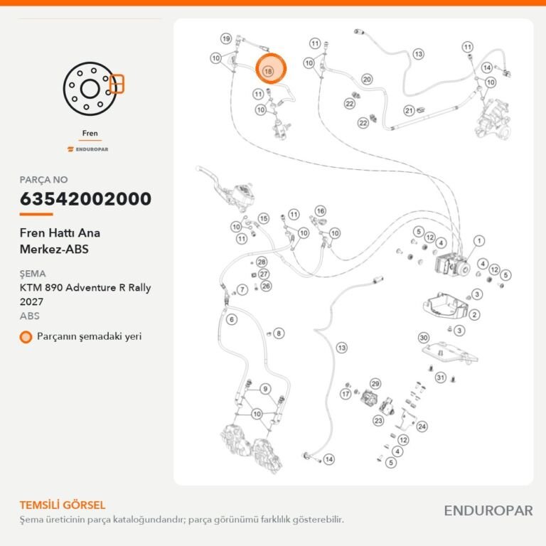 Fren Hattı Ana Merkez-ABS 63542002000 parça şeması