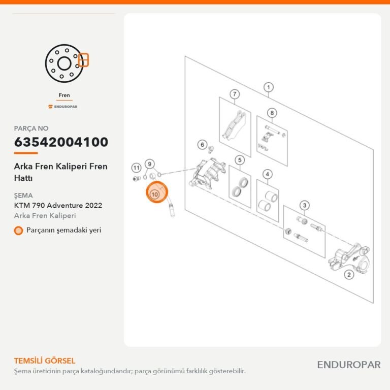 Arka Fren Kaliperi Fren Hattı 63542004100 parça şeması