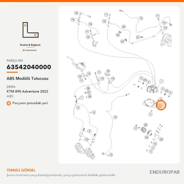 ABS Modülü Tutucusu 63542040000 parça şeması