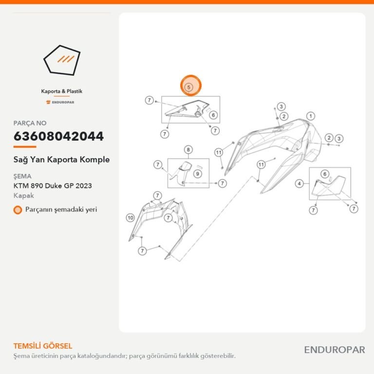 Sağ Yan Kaporta Komple 63608042044 parça şeması