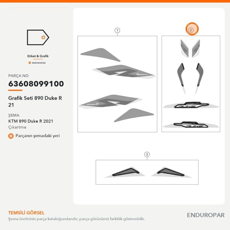 Grafik Seti 890 Duke R 21 63608099100 parça şeması