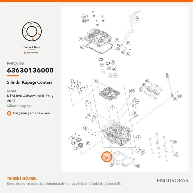 Silindir Kapağı Contası 63630136000 parça şeması