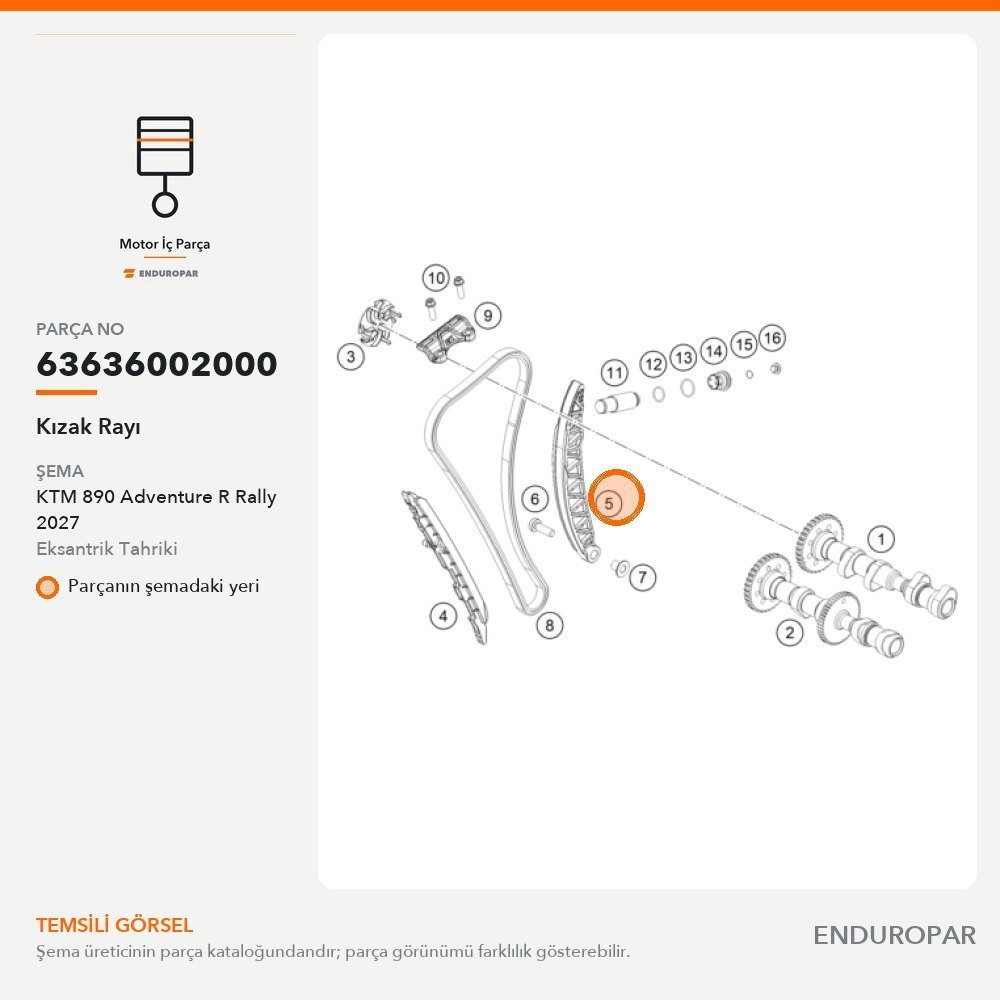 Kızak Rayı 63636002000 parça şeması