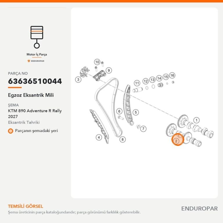 Egzoz Eksantrik Mili 63636510044 parça şeması