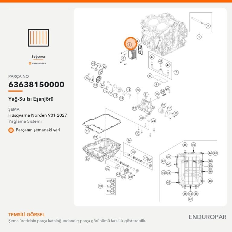 Yağ-Su Isı Eşanjörü 63638150000 parça şeması