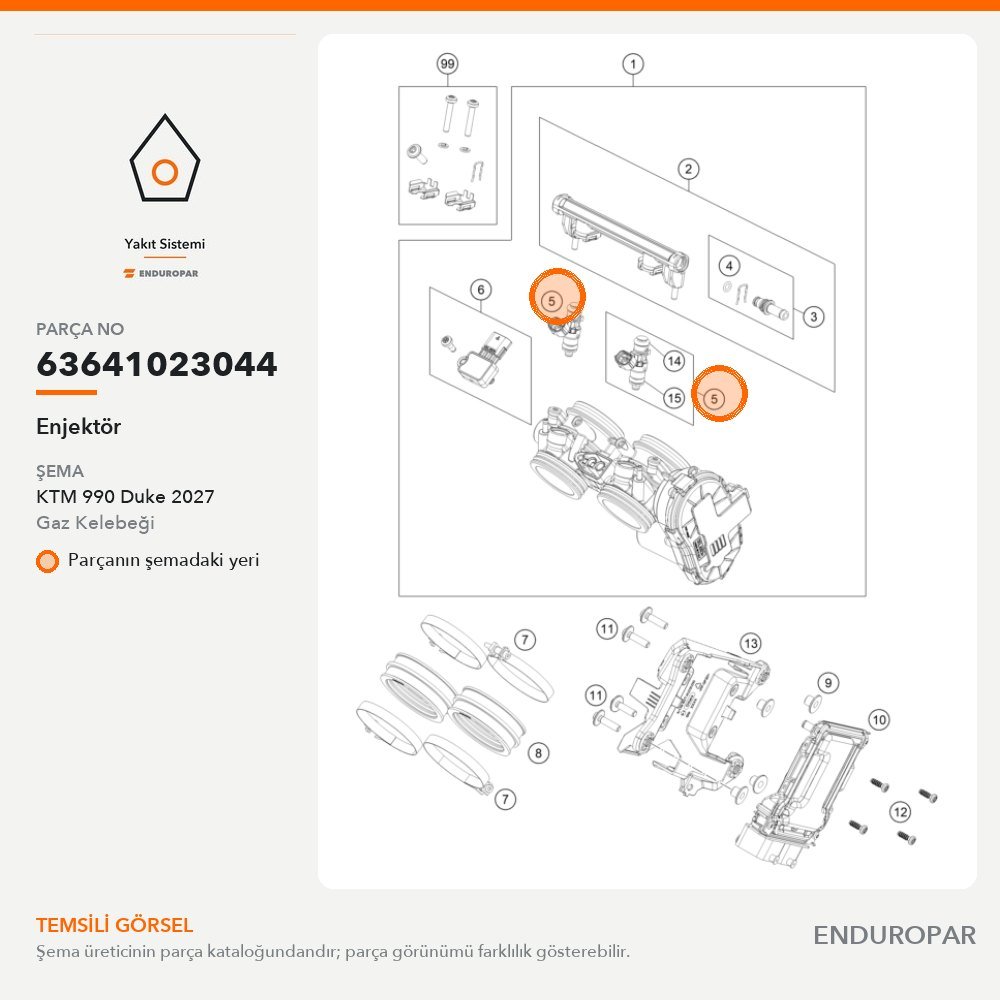 Enjektör 63641023044 parça şeması