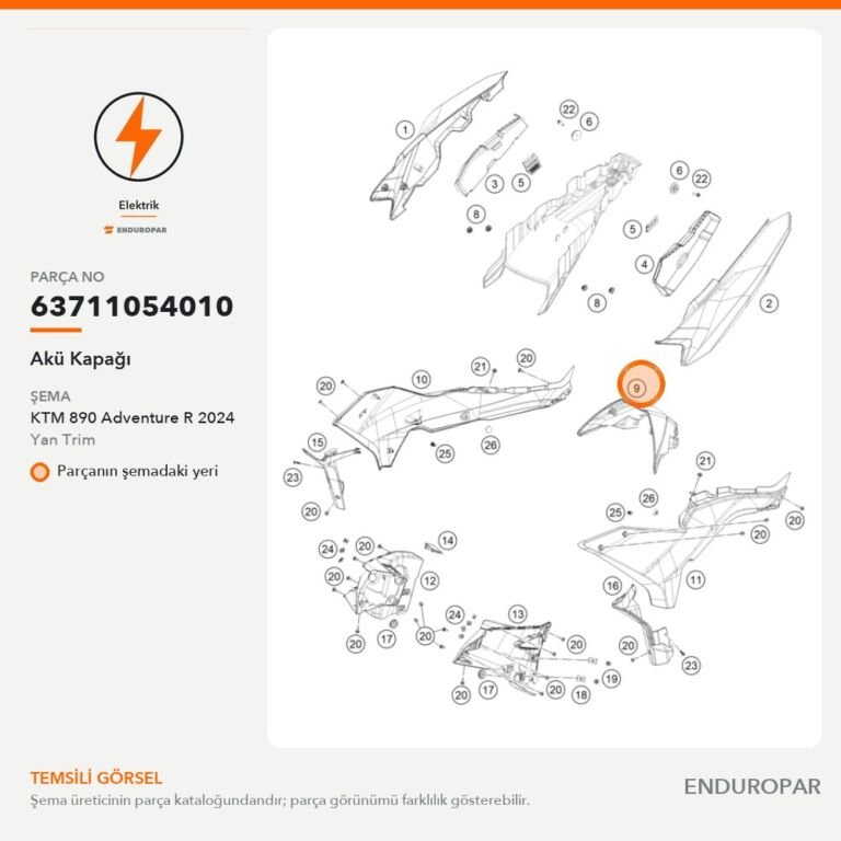 Akü Kapağı 63711054010 parça şeması