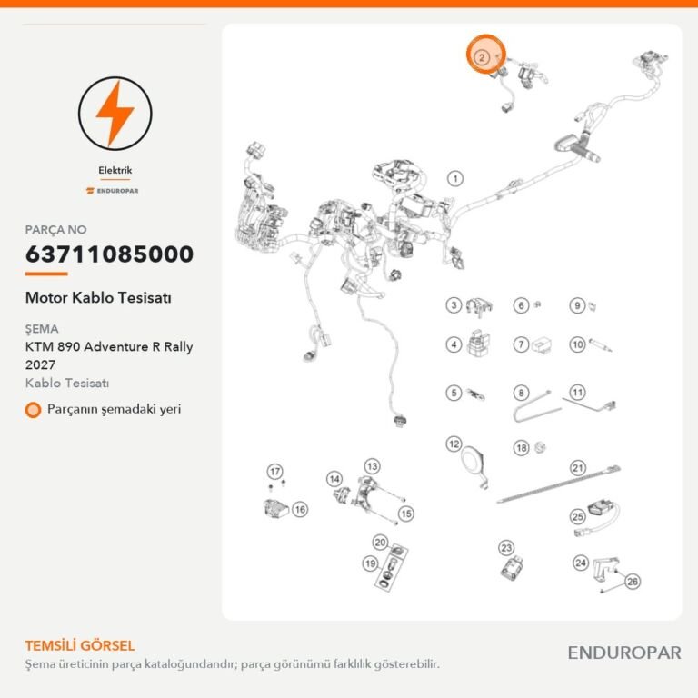 Motor Kablo Tesisatı 63711085000 parça şeması