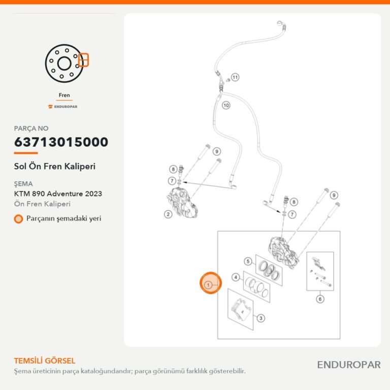 Sol Ön Fren Kaliperi 63713015000 parça şeması