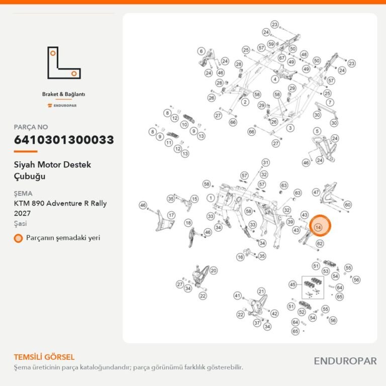 Siyah Motor Destek Çubuğu 6410301300033 parça şeması