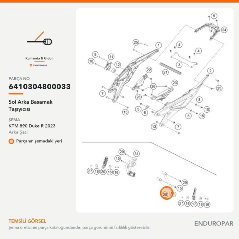 Sol Arka Basamak Taşıyıcısı 6410304800033 parça şeması