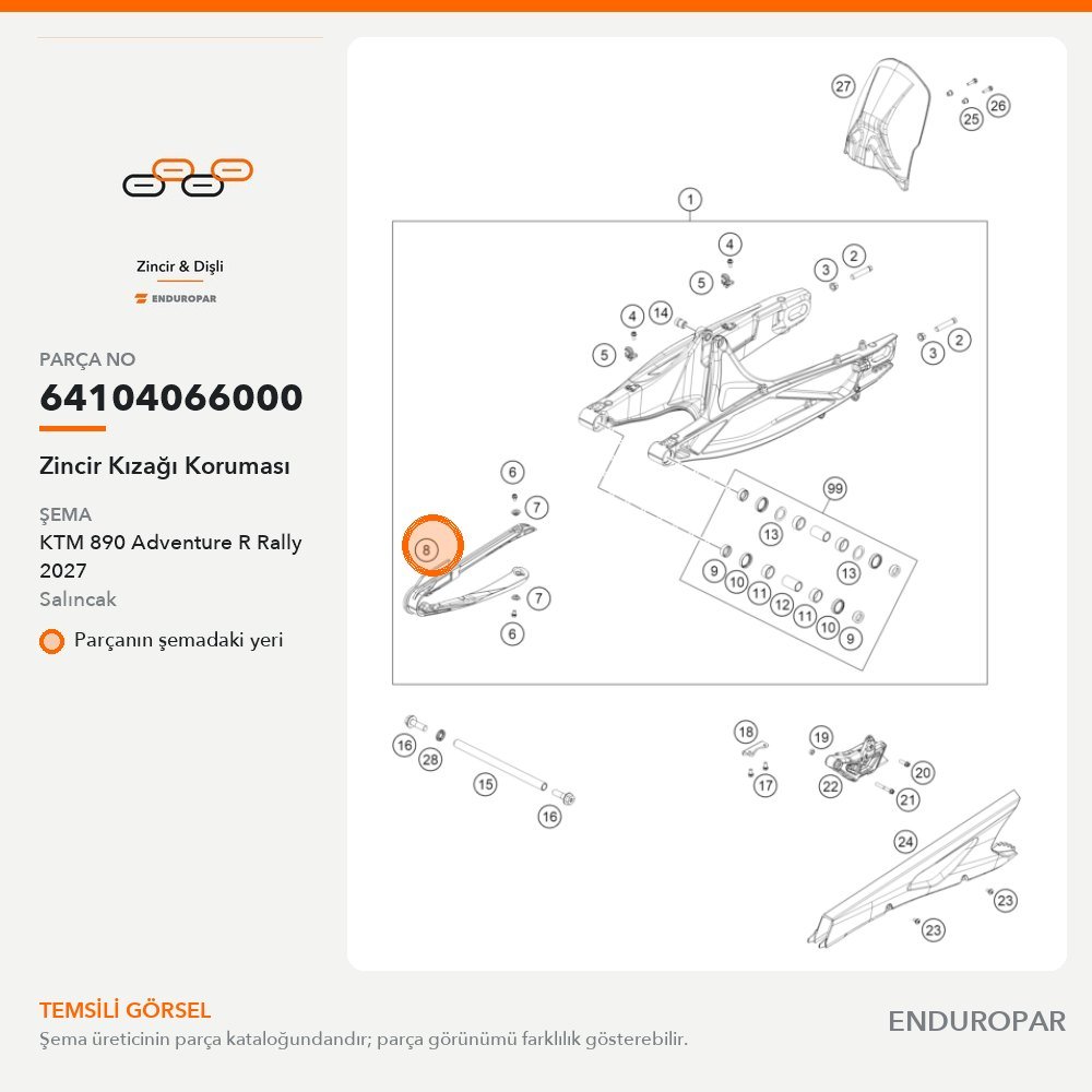 Zincir Kızağı Koruması 64104066000 parça şeması