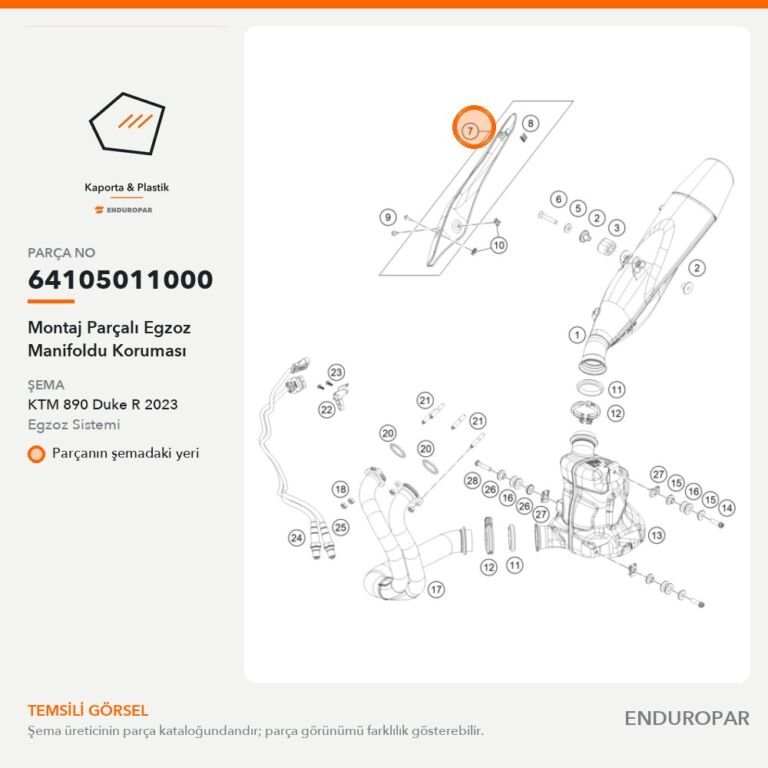 Montaj Parçalı Egzoz Manifoldu Koruması 64105011000 parça şeması