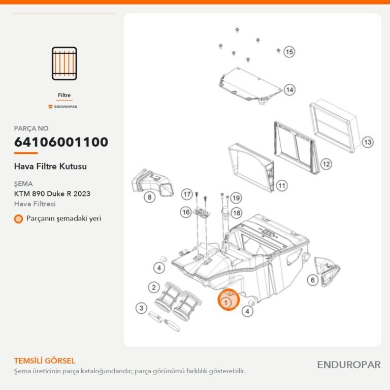 Hava Filtre Kutusu 64106001100 parça şeması