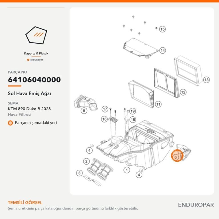 Sol Hava Emiş Ağzı 64106040000 parça şeması