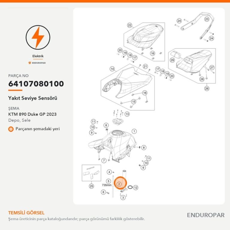 Yakıt Seviye Sensörü 64107080100 parça şeması