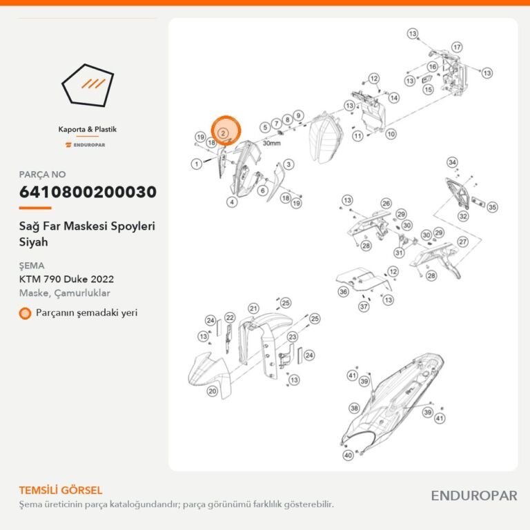 Sağ Far Maskesi Spoyleri Siyah 6410800200030 parça şeması