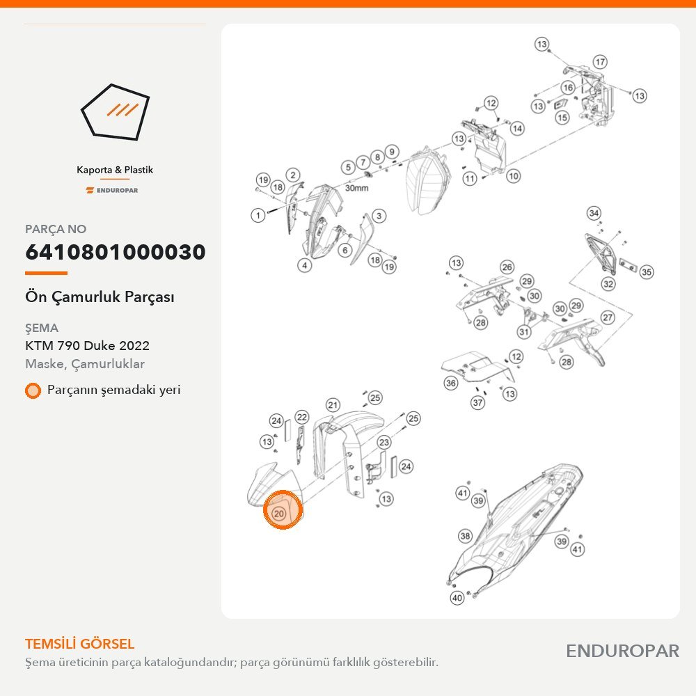 Ön Çamurluk Parçası 6410801000030 parça şeması
