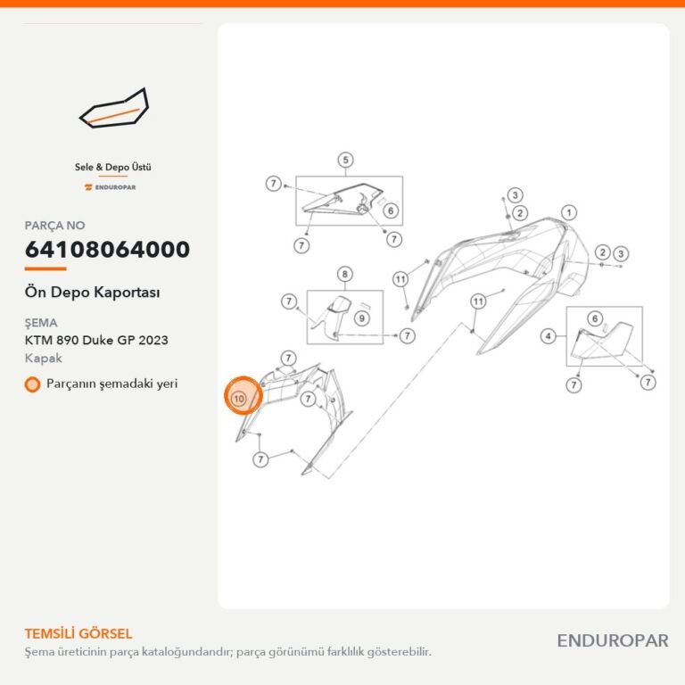 Ön Depo Kaportası 64108064000 parça şeması