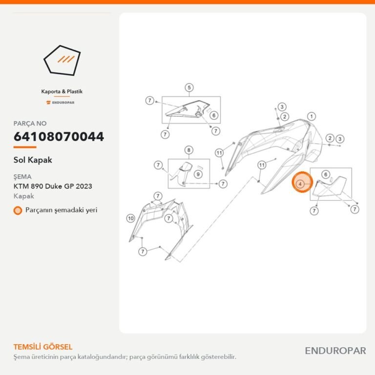 Sol Kapak 64108070044 parça şeması