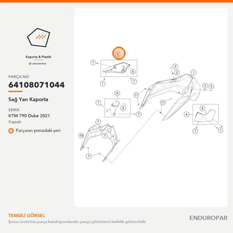 Sağ Yan Kaporta 64108071044 parça şeması