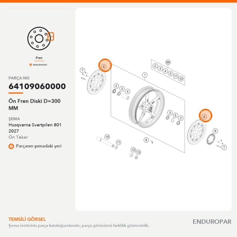 Ön Fren Diski D=300 MM 64109060000 parça şeması