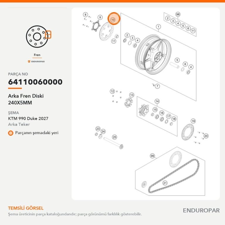 Arka Fren Diski 240X5MM 64110060000 parça şeması