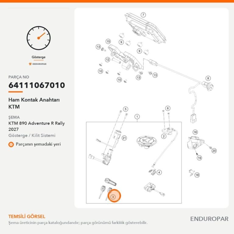 Ham Kontak Anahtarı KTM 64111067010 parça şeması