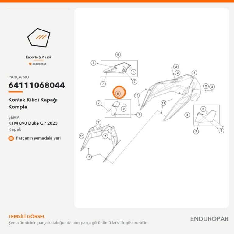 Kontak Kilidi Kapağı Komple 64111068044 parça şeması