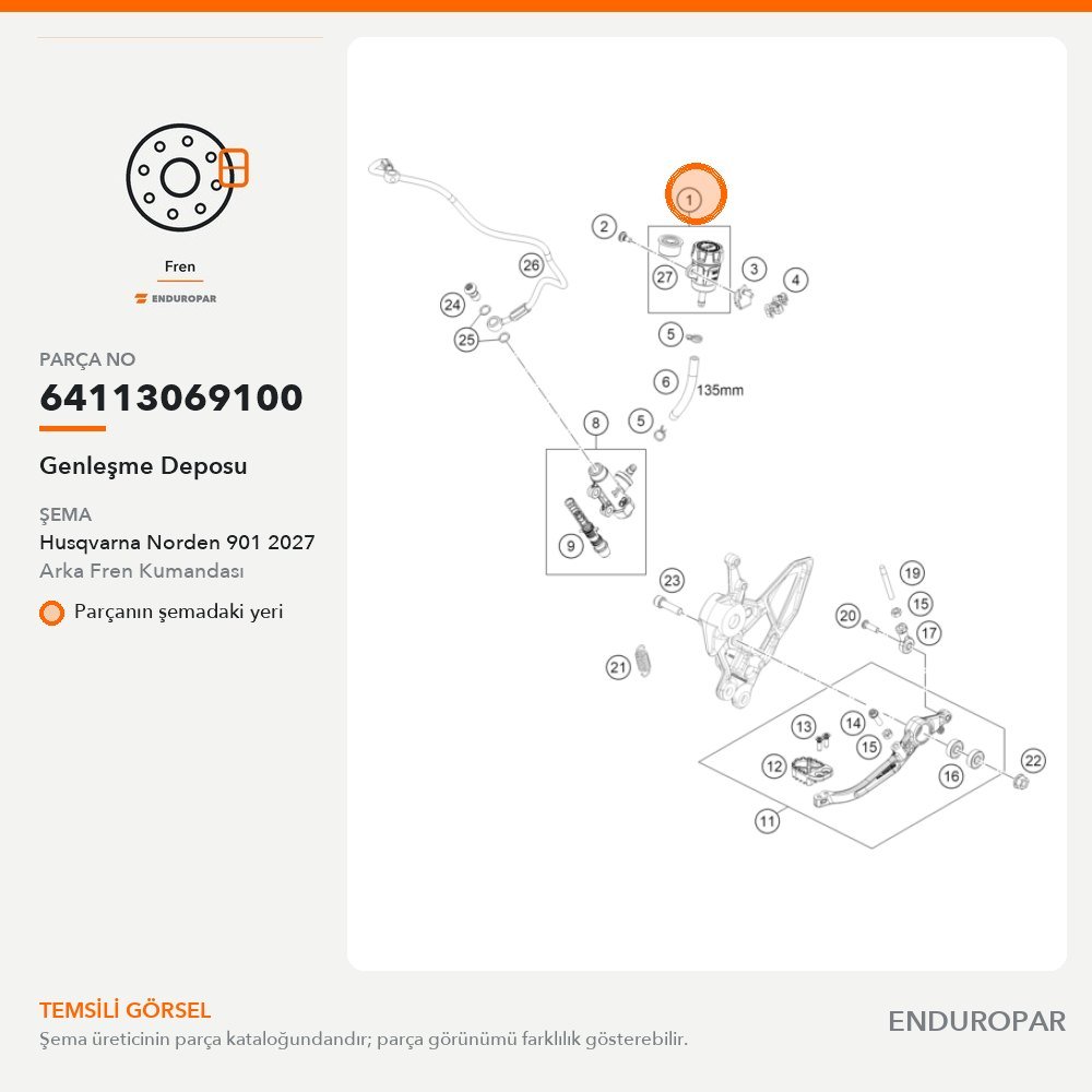 Genleşme Deposu 64113069100 parça şeması