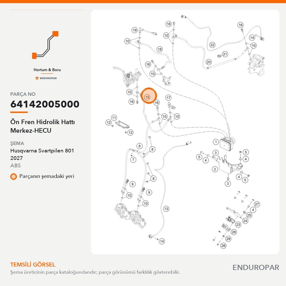 Ön Fren Hidrolik Hattı Merkez-HECU 64142005000 parça şeması