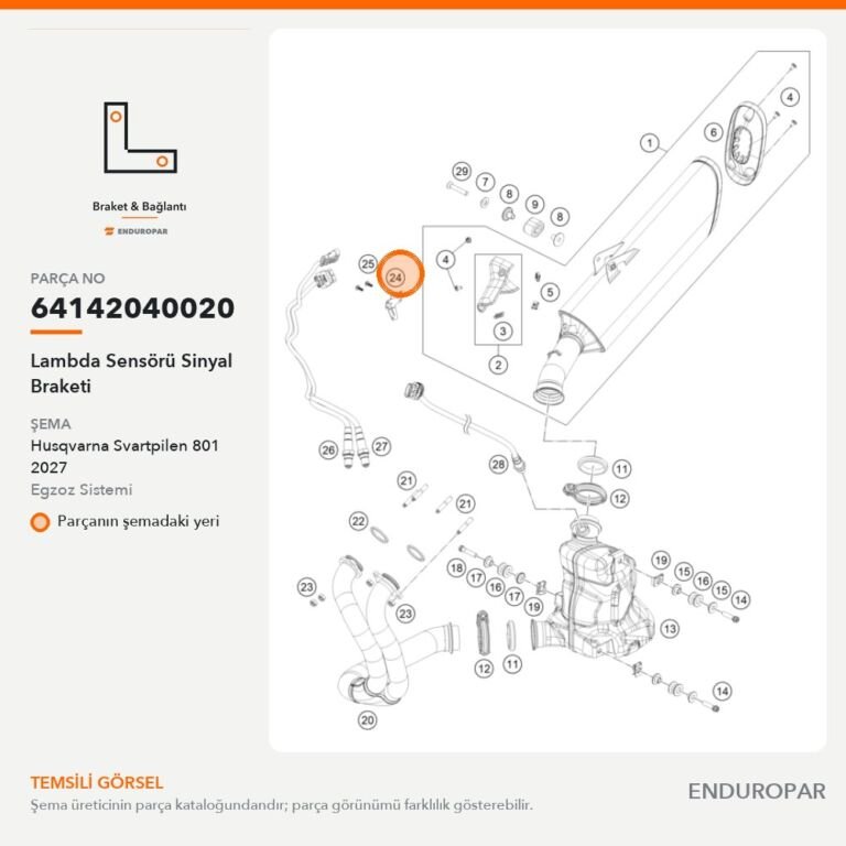 Lambda Sensörü Sinyal Braketi 64142040020 parça şeması