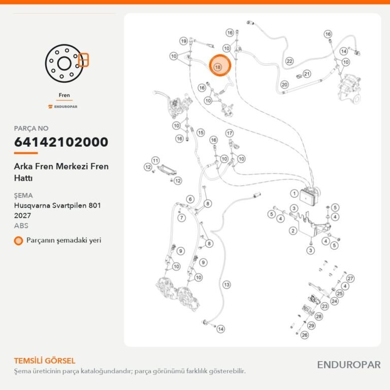 Arka Fren Merkezi Fren Hattı 64142102000 parça şeması