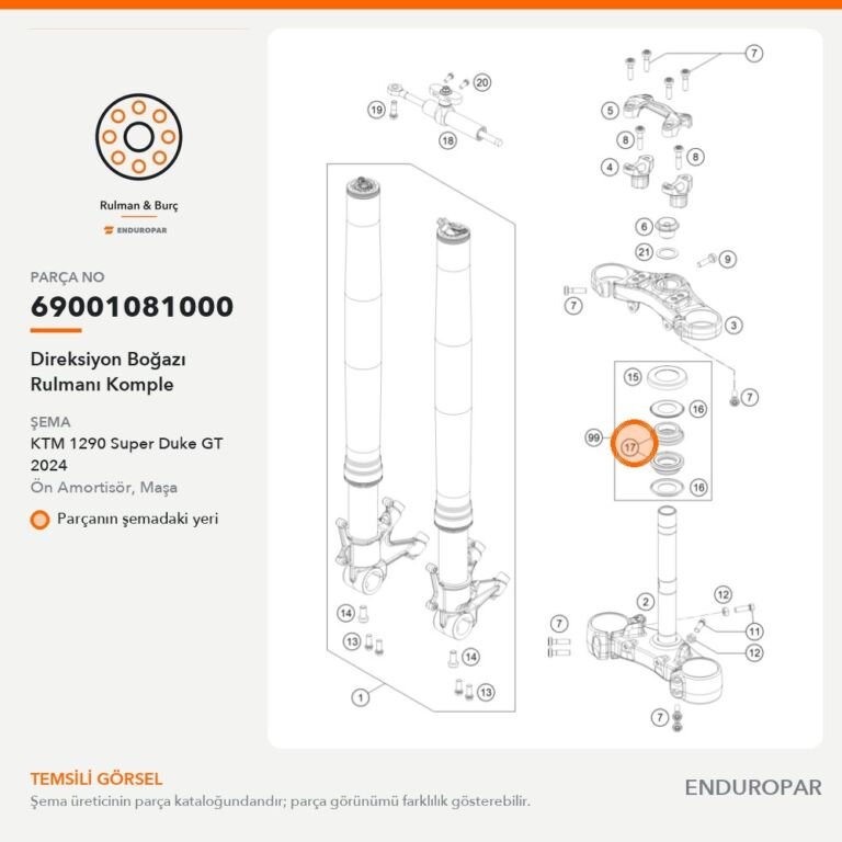 Direksiyon Boğazı Rulmanı Komple 69001081000 parça şeması