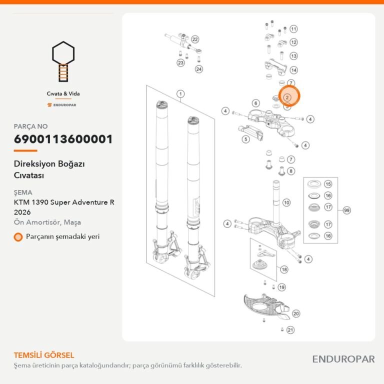 Direksiyon Boğazı Cıvatası 6900113600001 parça şeması