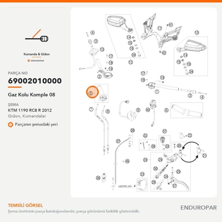 Gaz Kolu Komple 08 69002010000 parça şeması