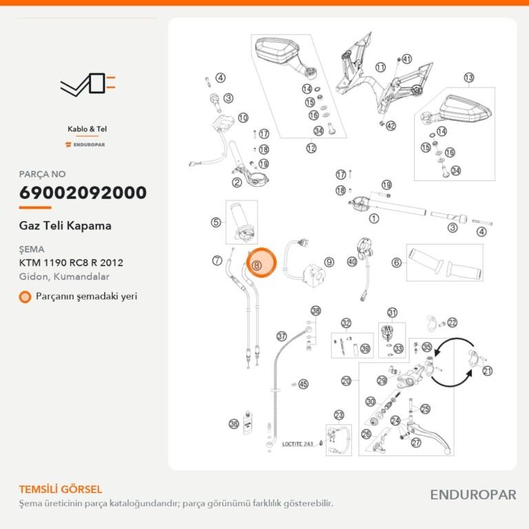 Gaz Teli Kapama 69002092000 parça şeması