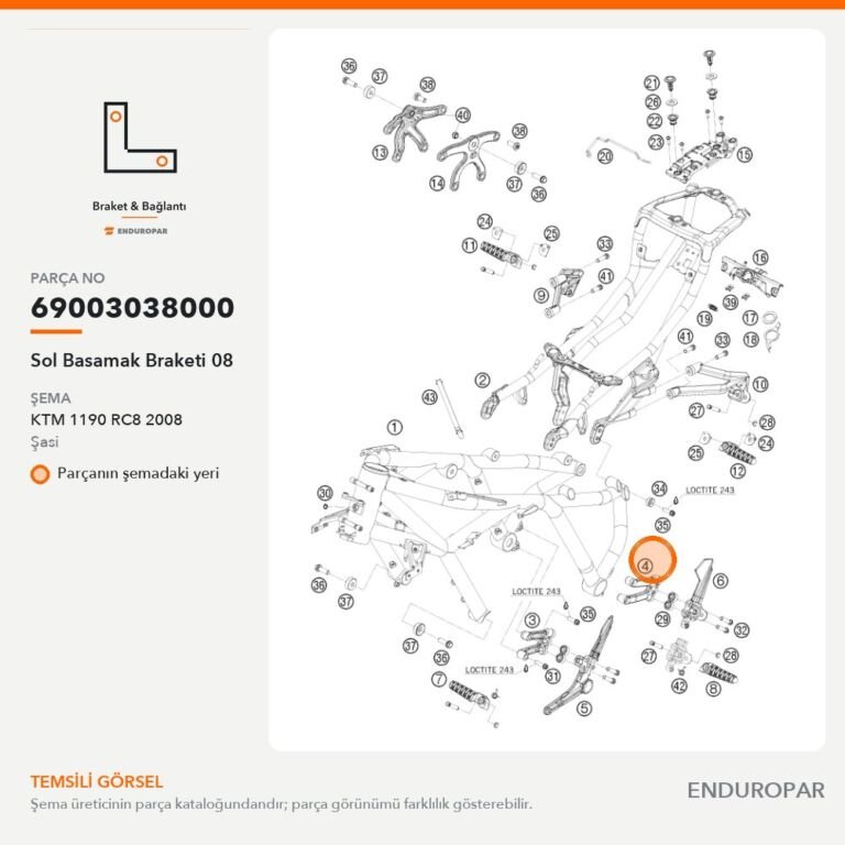 Sol Basamak Braketi 08 69003038000 parça şeması