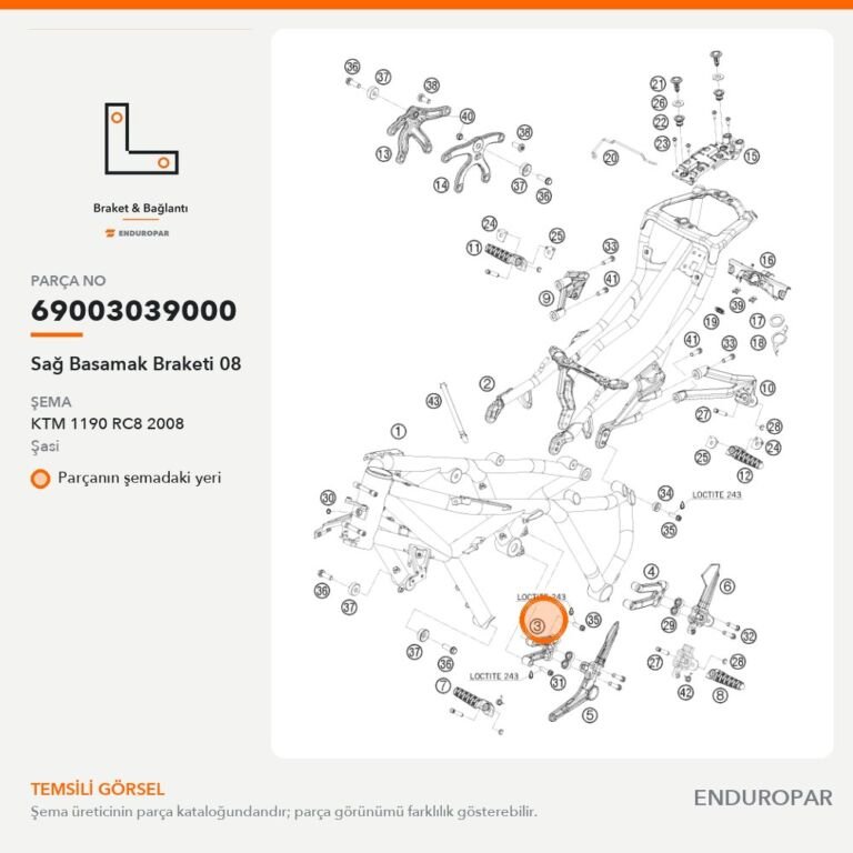 Sağ Basamak Braketi 08 69003039000 parça şeması