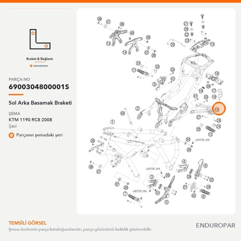 Sol Arka Basamak Braketi 6900304800001S parça şeması