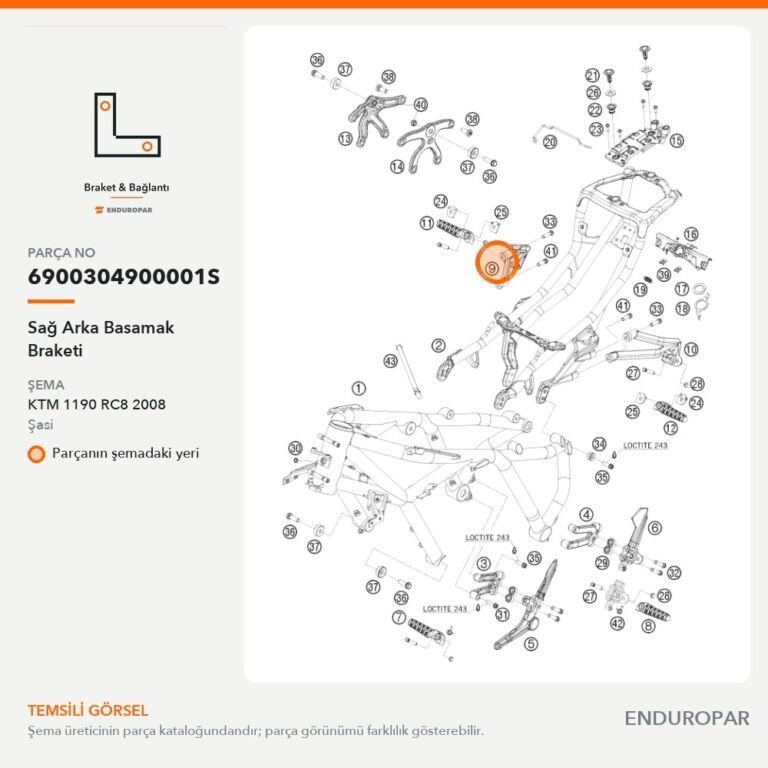 Sağ Arka Basamak Braketi 6900304900001S parça şeması