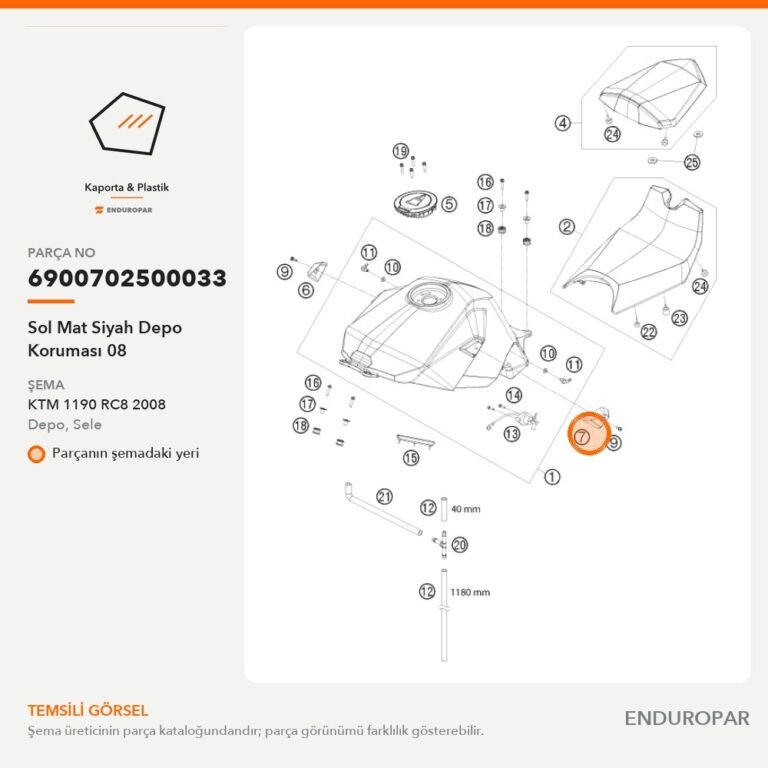 Sol Mat Siyah Depo Koruması 08 6900702500033 parça şeması