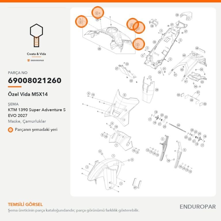 Özel Vida M5X14 69008021260 parça şeması