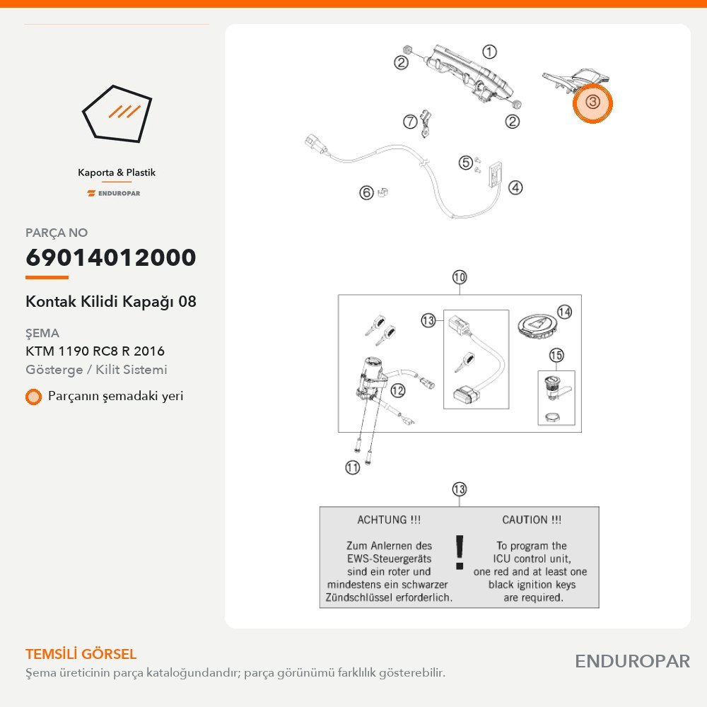 Kontak Kilidi Kapağı 08 69014012000 parça şeması