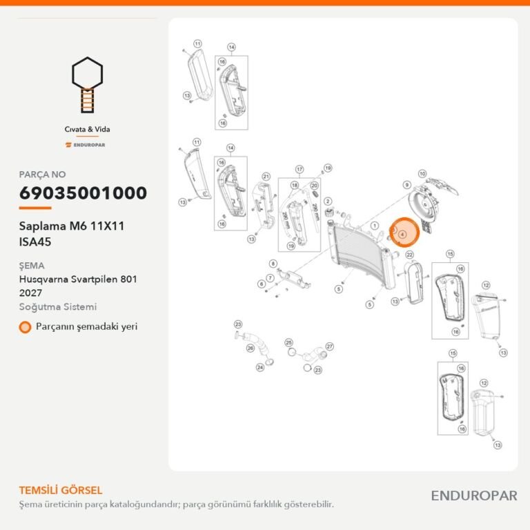 Saplama M6 11X11 ISA45 69035001000 parça şeması