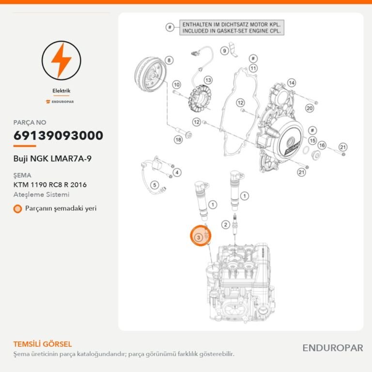 Buji NGK LMAR7A-9 69139093000 parça şeması