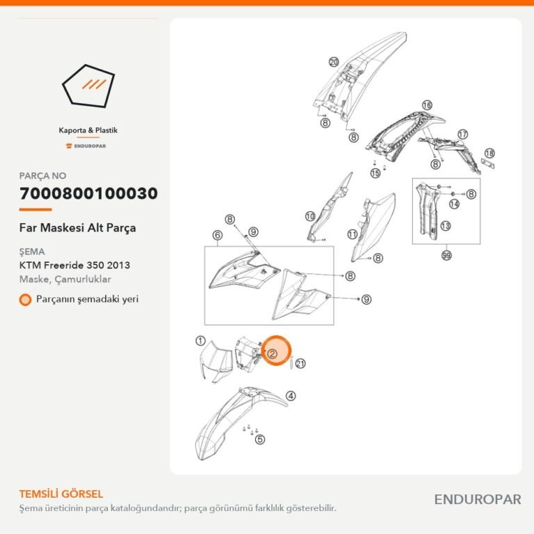 Far Maskesi Alt Parça 7000800100030 parça şeması