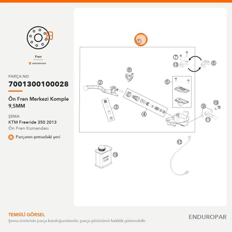 Ön Fren Merkezi Komple 9,5MM 7001300100028 parça şeması
