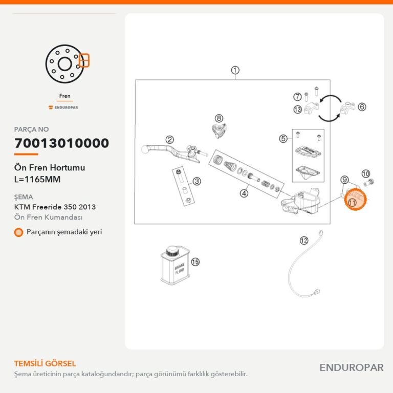 Ön Fren Hortumu L=1165MM 70013010000 parça şeması