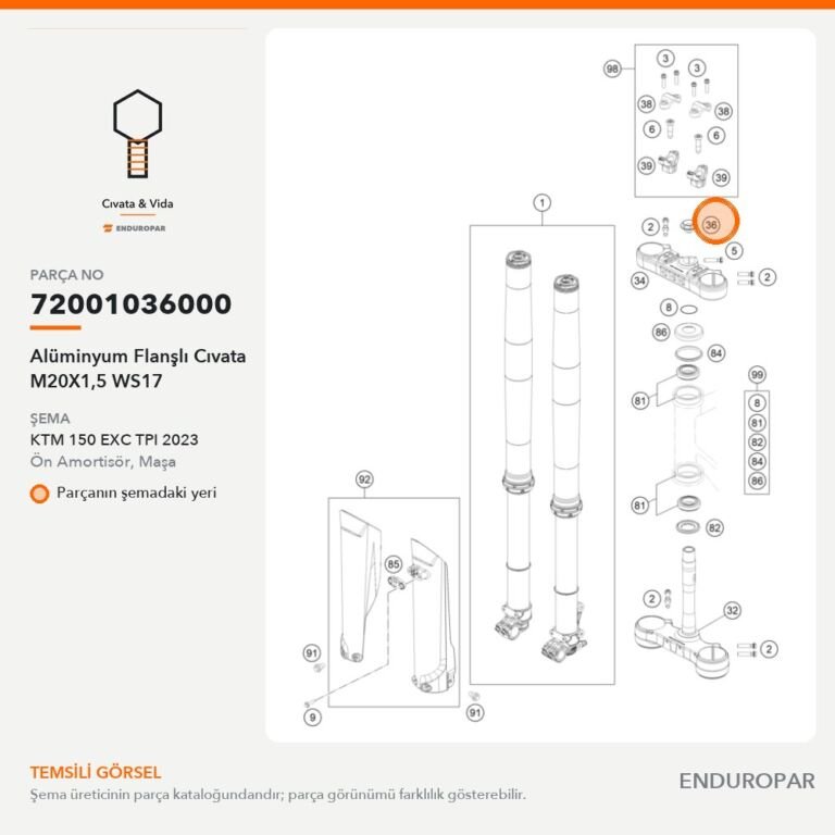Alüminyum Flanşlı Cıvata M20X1,5 WS17 72001036000 parça şeması